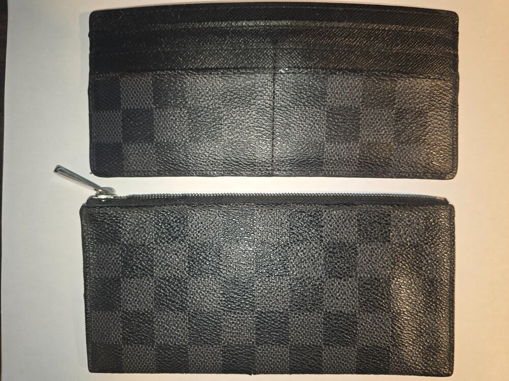 Authentic Louis Vuitton Cardholder Insert + Pouch in damier graphite SP5009